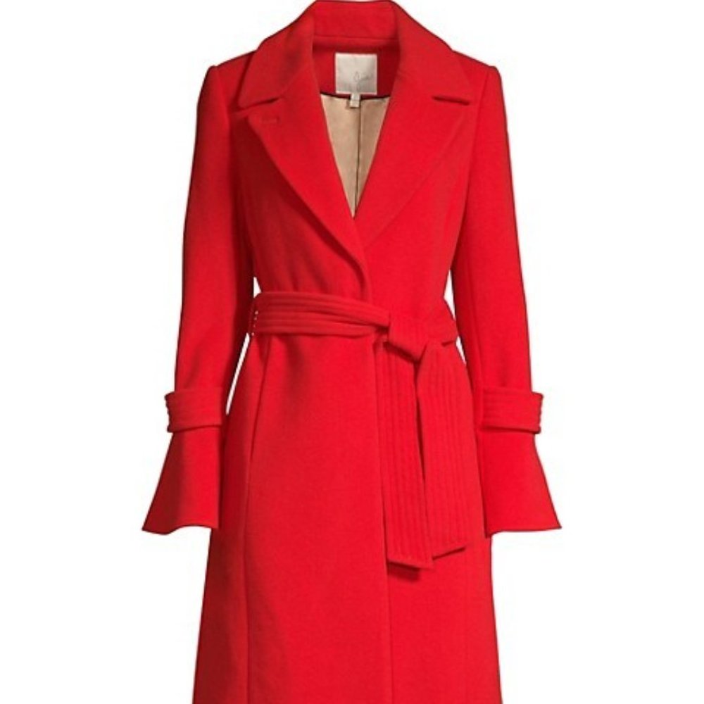 Joie HERSILIA red wool belted coat, NWT